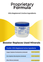 PoolRx+ Mineral Algaecide Unit + Booster Combo, Treats 7.5K-40K gallons for up to 6 Months, New Formula with Silver.