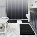 Buganda Memory Foam Bath Mat Rug, 24" x 16", Ultra Soft and Non-Slip Bathroom Rugs, Water Absorbent and Machine Washable Bath Rug for Bathroom, Shower, and Tub, Black