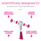 BREATHER PINK │ Natural Breathing Exerciser Trainer for Drug-Free Respiratory Therapy │ Breathe Easier with Stronger Lungs │ Guided Mobile Training App Included
