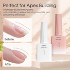 Rubber Base Gel Nail Polish Set- 6 Pcs 9 Ml Transparent Pink Rubber Base for Nails, Soak Off LED Nail Gel Manicure Kit DIY at Home Salon Gifts
