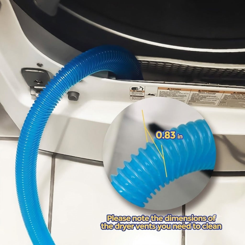 Dryer Vent Cleaner Kit Dryer Lint Vacuum Attachment Brush, Lint Remover, Dryer Vent Vacuum Hose Replacement Parts,Duct Cleaning,Blue