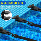 codree 24 Pcs Pool Solar Cover Reel Attachment Kit, Inground Swimming Pool Solar Cover Straps and Clips, Solar Blanket Strap Kit Including 8 Straps with Hooks, 8 Clips and 8 Touch Fastener (Black)