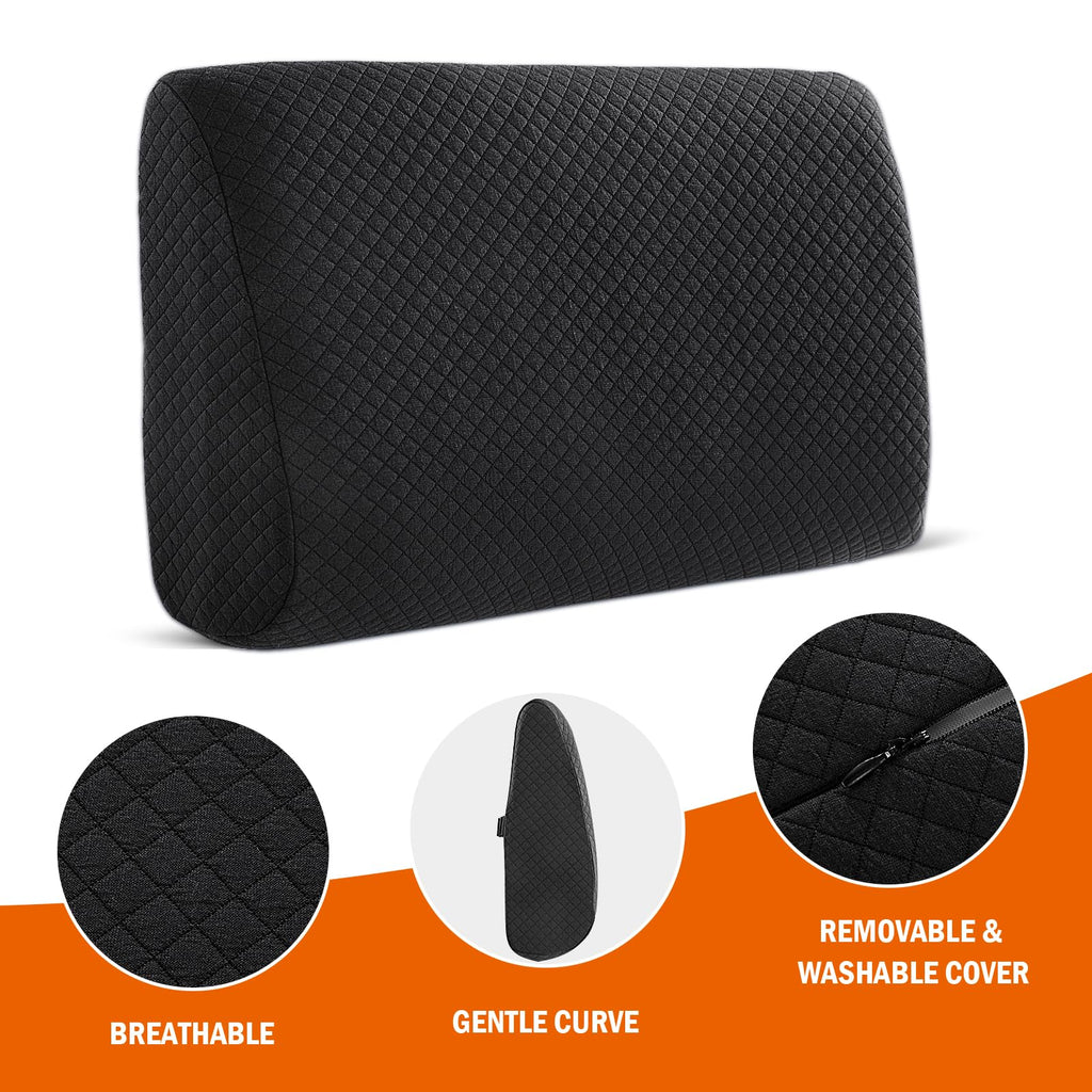HOMBYS Lumbar Support Pillow for Recliner Chair, Memory Foam Back Support Cushion for Elderly,Extra Large Lumbar Support Pillow with Extension Straps
