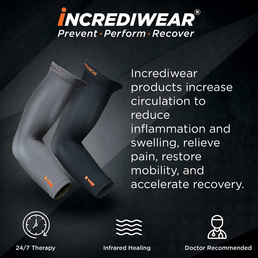 Incrediwear Arm Sleeve – Arm Sleeves for Men and Women to Help with Muscle Pain Relief and Muscle Recovery, Perfect for Baseball, Basketball, Football, Cycling and Working Out (Charcoal, Large)