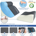 KingPavonini 4PCS Bed Wedge Pillow Post Surgery, Orthopaedic Sleeping Wedge Pillow Set for Neck, Back and Leg Pain Relief, Acid Reflux, GERD, Wedge Pillow for Sleep Apnea with Travel Bag