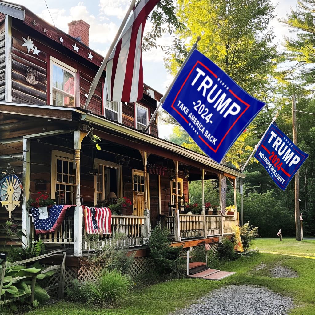 ERT Trump 2024 Flag Double Sided 3 Ply 3X5 Foot Take America Back Keep America Great Flag Donald Trump President Flags with Brass Grommets MAGA