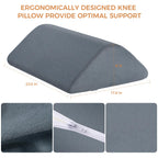 Knee Wedge Pillow 8'' for Post-Surgery Recovery - Leg Elevation Support for Sleep Position, Alleviating Lower Back & Hip Pain Enhancing Circulation in Ankles Legs Triangle Pillow with Removable Cover