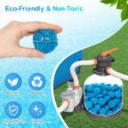 Askyli 3.1 lbs Pool Filter Balls for Sand Filter, Reusable Pool Sand Filter Balls, Efficient Blue Filter Media Balls, Suitable for All Sand Filter System (Equals 100lbs Pool Filter Sand)