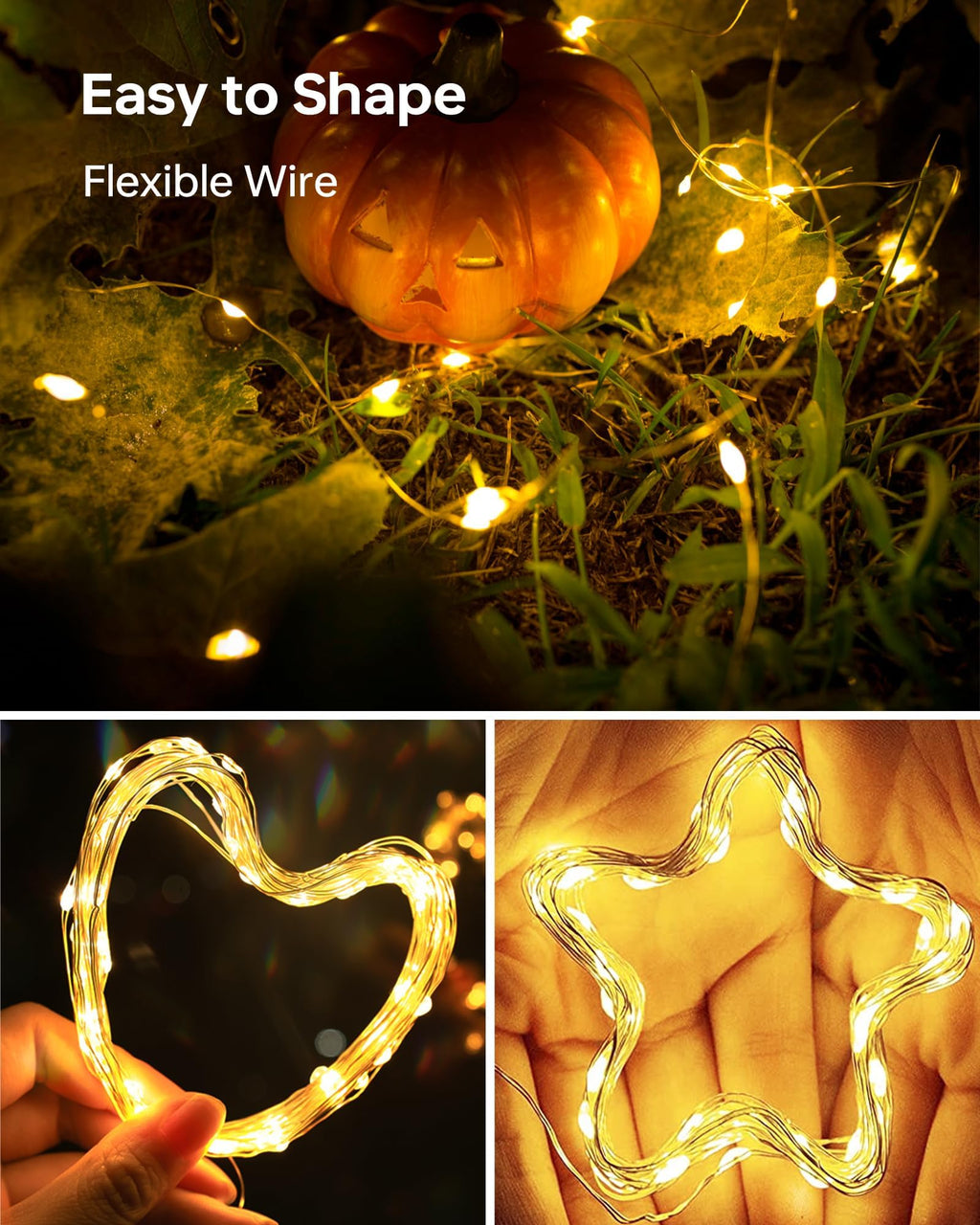 20 Pack Fairy Lights Battery Operated 7ft 20 LED Mini Fairy String Lights Waterproof Copper Wire Firefly Starry Lights for Wedding Party Mason Jars Christmas Decorations, Warm White & Cool White