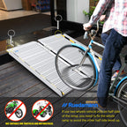 Ruedamann 35.8" L×28.1" W Threshold Ramp,3ft Wheelchair Ramps,Using Height 6",600lbs Capacity for Home,Steps,Stairs,Handicaps,Doorways,Aluminum Folding Ramps for Wheelchairs
