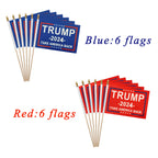 LoveVC Donald Trump 2024 Flag Take America Back Flags Decorations Re-Elect Trump Small Mini Handheld Flags on Wood Stick,5x8 Inch,12 Pack