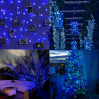66Ft 200 LED Fairy Lights Plug in, Waterproof String Lights Outdoor 8 Modes Christmas Lights Bedroom Decor, Twinkle Lights for Girl's Room Garden Christmas Decorations (Blue)