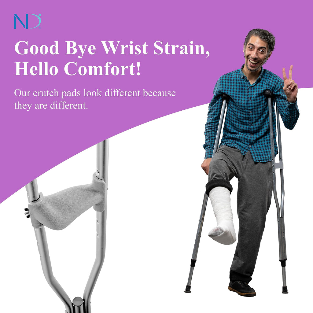 Ergo Grip Crutch Pads - Ergonomic Crutch Grips - Reduces Pressure On Wrists - Replacement Crutch Handle Grip - No Assembly Required - Fits All Under Arm Crutches