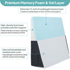 Maeytau Bed Wedge Pillow for Sleeping, 8 inch Triangle Pillow with Memory Foam Top, Elevated Support Incline Wedge Pillow with Removable Washable Cover