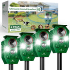 Peepst Solar-Powered Ultrasonic Animal Repellent with Motion Sensor, Perfect for Outdoor Yards, Deer Repellent Device with LED Flashing Lights, Effective to Repel Deer, Coyotes, Raccoons, and Cats