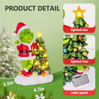 YDKOJGW Solar Garden Outdoor Statues with Christmas Tree and LED Lights,Lawn Christmas Decorations Statues for Patio,Balcony,Yard Ornament,Unique Housewarming, Birthday Gifts for Mom Grandma