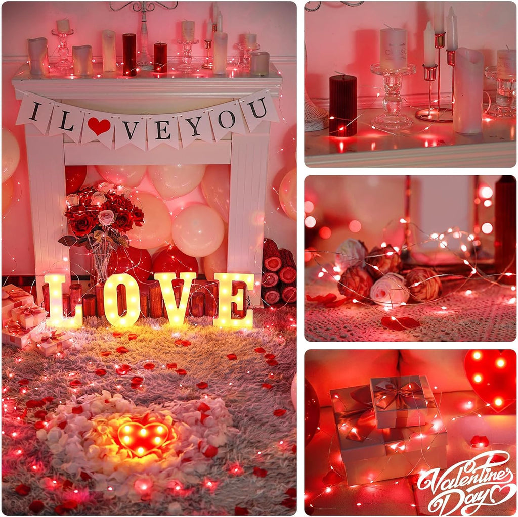 JMEXSUSS 2 Pack Red Fairy Lights Battery Operated. Total 200 LED 66ft Red Halloween Lights with Remote, 8 Modes Red String Lights for Bedroom Party Indoor Outdoor Christmas Halloween Decorations