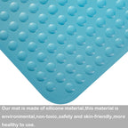 Yanzifly Bathtub Mat Non Slip Bath Mat for Tub Silicone Soft & Safe, Bath Tub Mat Non Slip Shower Mats, Suction Cups Bath Tub Anti Slip Matt for Kids Elderly Non Toxic, Machine Washable- Blue