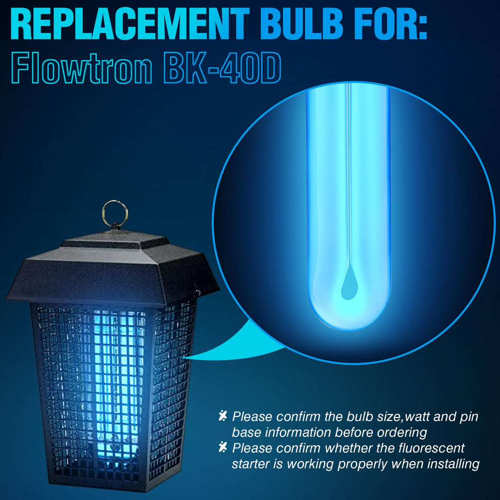 BF190 Replacement Bulb Compatible with Flowtron BK-40D Bug Zapper Electronic Insect Killer, 10 Inch FUL32T8/BL U Shape Bug Zapper Light Bulb for Outdoor(2 Pack)