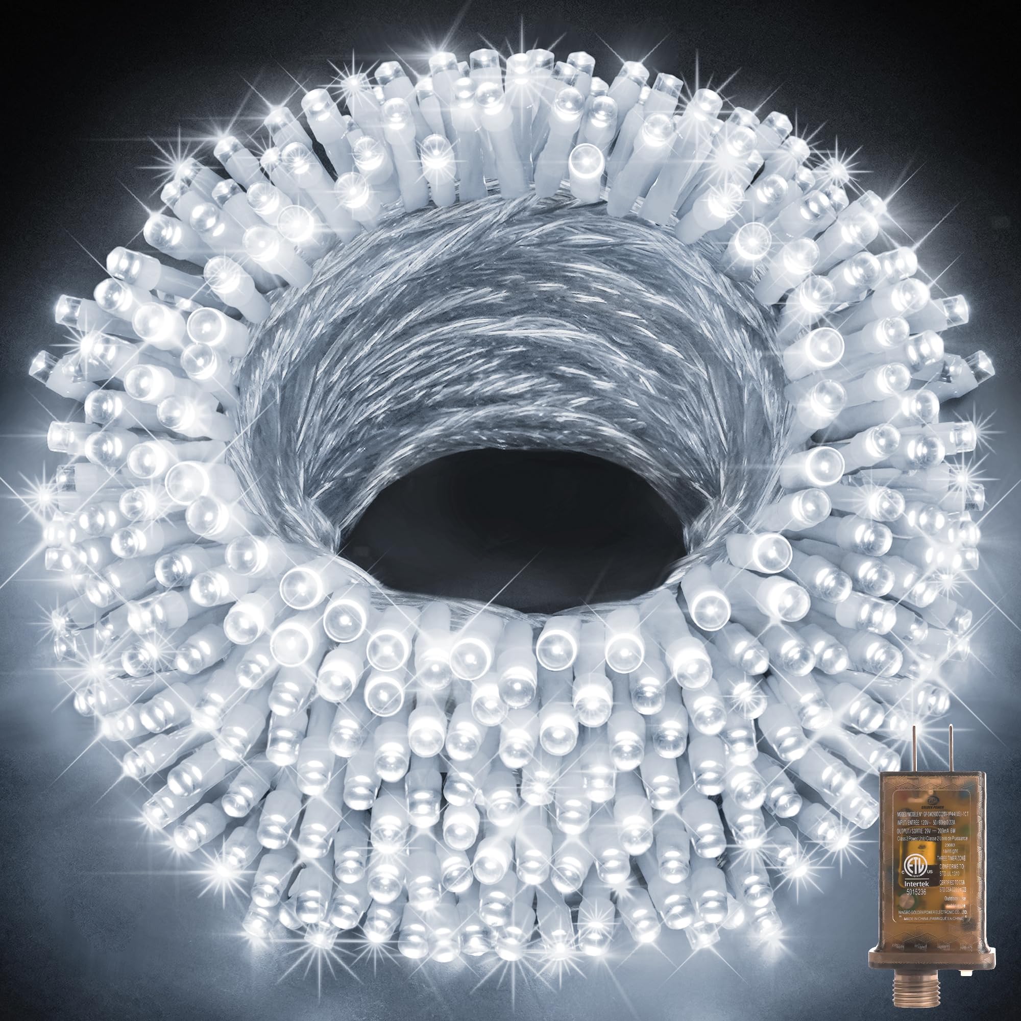 KNONEW 403ft 1000 LED String Lights Outdoor Christmas Lights 8 Modes & Timer Fairy Light Plug in Waterproof LED String Lights for Xmas Yard Tree Wedding Party Holiday Decorations (Cool White)