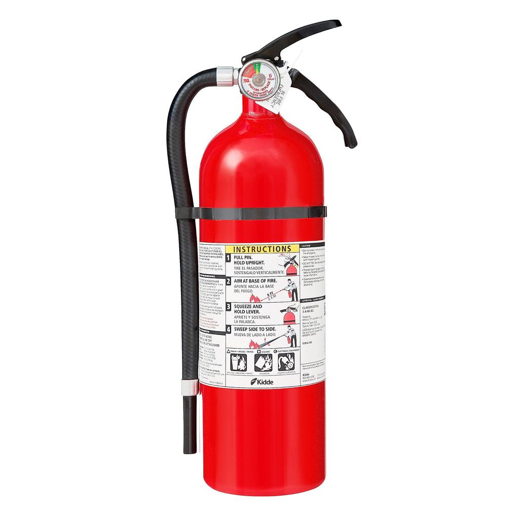 Kidde Fire Extinguisher for Home, Garage & Workshop Use, 3-A:40-B:C, 8.85 Lbs. & Kitchen Fire Extinguishers for Home & Office Use, 2 Pack: One 1-A:10-B:C and One Specialty Kitchen Extinguisher