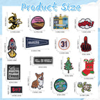 100Pcs Random Assorted Styles Embroidered Patches, Sew on/Iron on Patch Applique for Clothes, Dress, Hat, Jeans, DIY Accessories