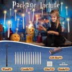 JOIONE Floating Candles with Wand, 12 Pack Halloween Flameless Candles Magic Hanging Taper Candles with Wand Remote, Battery Operated Candles for Halloween Christmas Birthday Party Decor Ivory