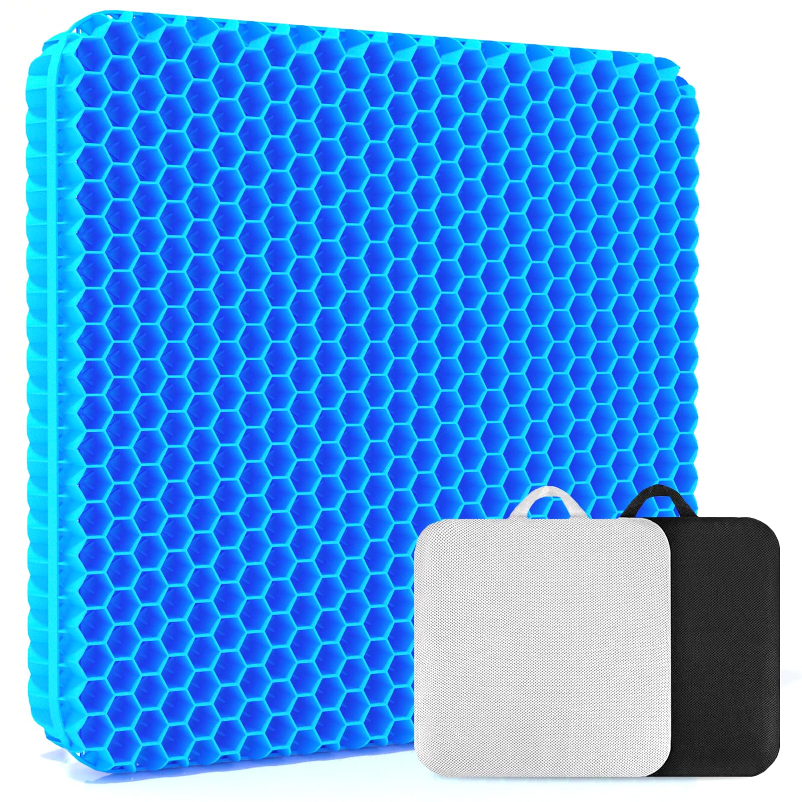XSIUYU Extra-Large Gel Seat Cushion, Breathable Honeycomb Design Chair Cushions, Tailbone Pain Relief Egg Seat Cushion Butt Pillow, Chair Cushion for Office Chair Car Wheelchair Home Desk Chair