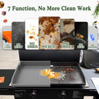 Silicone Griddle Mat for Blackstone 28 Inch,Upgraded Heavy Duty Food Grade Silicone Grill Protective Cover for Blackstone Accessories Even Omnivore Griddle Plate,Protect from Dirt,Rust (Gray)