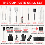 Kaluns BBQ Accessories, Complete Grill Set Dad Gifts for Fathers Day, 40 Pcs Premium Heavy Duty Stainless Steel Barbecue Grill Accessories for Outdoor Grill Gifts for Men