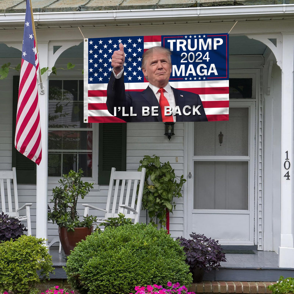 Trump 2024 Flag, Trump Flag 3x5 FT Polyester Banner with Brass Grommets for Indoor Outdoor Decorations (black6)