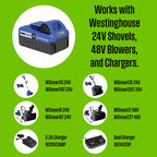 Westinghouse W24V5AH 24 Volt 5Ah Lithium-ion Battery, Compatible with All Westinghouse 24V Cordless Snow Shovels & 48V Cordless Snow Blowers