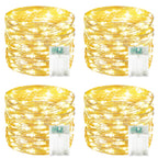 4 Pack 60 LED Fairy Lights Battery Operated with Timer, 20FT Waterproof String Lights Indoor Outdoor, Cuttable Battery Light for Home Bedroom Wedding DIY Centerpiece Christmas Decorations (Warm White)