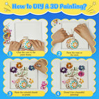Kssiaz DIY Vase Mosaic Painting Kit, DIY Mosaic Arts and Craft Kits with Vase Flower Mosaic Accessories, Handmade Sticker Painting Gem Art Kit for Kids Christmas Room Decor
