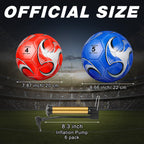 Glimin 6 Pcs Christian Charity Donation Supplies Deflated Soccer Ball Bulk with Pump Official Size Samaritan's Purse Operation Christmas Machine Stitched Ball(Size 5,Stylish)