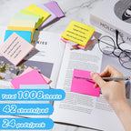 (24 Pads) Sticky Notes 3x3 in Post, 12 Bright Colors Self-Stick Note Pads it, Strong Adhesive, Easy to Post for Home, Office, Notebook