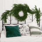 Hananona 4 Pcs Artificial Norfolk Pine Garlands, Real Touch Winter Pine Garland, Green Artificial Greenery Garland for Table, Mantle, Wall, Indoor, Outdoor Christmas Decorations (4, 6 FT)