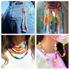 Quefe 3960pcs Pony Beads for Friendship Bracelet Making Kit 48 Colors Kandi Beads Set, 2400pcs Plastic Rainbow Bulk and 1560pcs Letter Beads for Keychains Craft Jewelry Necklace