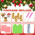 Jetec 20 Pcs Christmas Diamond Painting Ornaments Diamond Art Kits Crystal Painting Ornaments for Crafts Xmas Decor