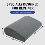 HOMBYS Lumbar Support Pillow for Recliner Chair, Memory Foam Back Support Cushion for Elderly,Extra Large Lumbar Support Pillow with Extension Straps, Thick Backrest for Home Reading,20x14x5 in