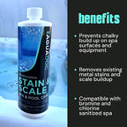 AquaDoc Spa Stain and Scale Control for Hot Tubs - 32oz - Hot Tub Descaler That Helps Prevent & Remove Metal Stains and Scale - Made in USA