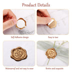 Yoption Initial Alphabet R Adhesive Wax Seal Stickers, 50 Pack Letter Wax Seal Stickers Envelope Seal Stickers Envelope Seals Self Adhesive Gold Stickers for Wedding Party Birthday Christmas (R)