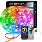200FT Smart LED Strip Lights (2 Rolls of 100ft), RGB Strip Lights Sync to Music with 40 Key Remote Controller LED Lights for Bedroom,Christmas Lights decration (Multi-Colored, 200FT)