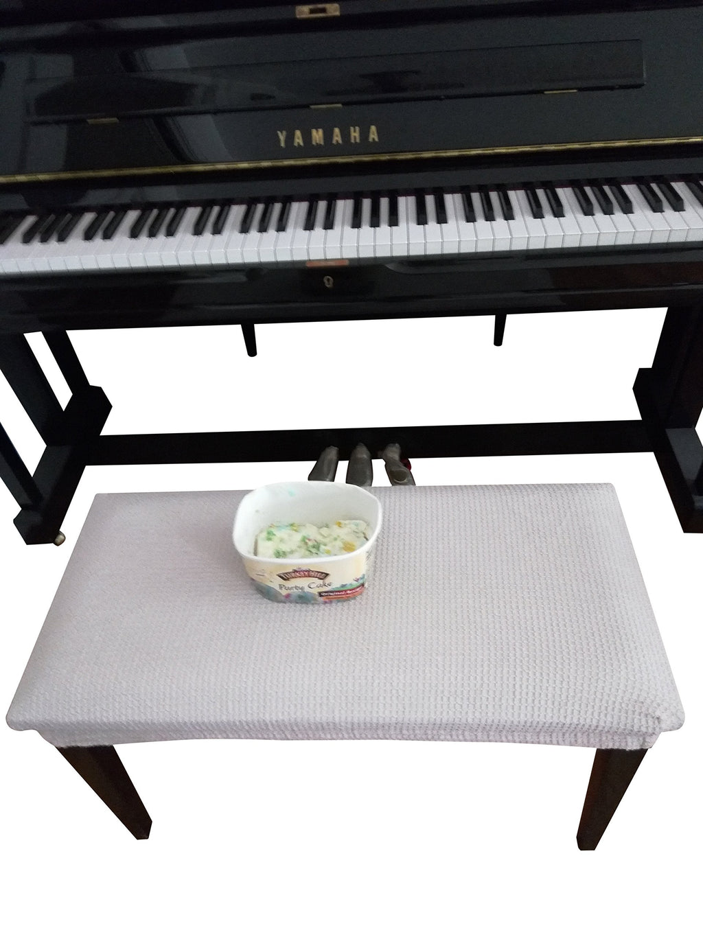 Qualitrusty Waterproof Piano Bench Cover - Perfect for Pets, Kids, Elderly, Weddings, Parties - Machine Washable, Elastic, Removable - Cleans Easily(Beige)