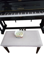 Qualitrusty Waterproof Piano Bench Cover - Perfect for Pets, Kids, Elderly, Weddings, Parties - Machine Washable, Elastic, Removable - Cleans Easily(Beige)