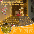 Ollny Christmas Lights 800 LED 262 FT Plug in, IP67 Waterproof Green Wire Outdoor Christmas Lights with Remote, 8 Modes and Timer Christmas Tree Lights for House Indoor Xmas Decorations (Warm White)
