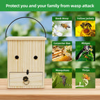 Carpenter Bee Traps for Outside 4PACK– Durable, Weather-Resistant, Eco-Friendly Wooden Wasp Trap for Outdoor Use