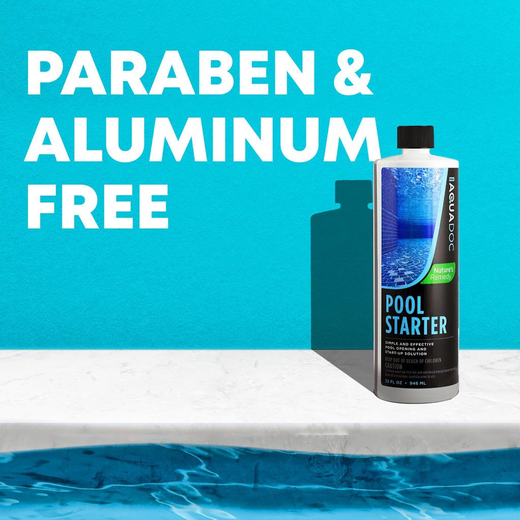 Pool Opening Chemical - 32oz for up to 30,000 gallons - Pool Starter Kit for Above Ground & Inground Pools - AquaDoc Pool Chemicals Made in USA
