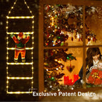 Toodour LED Christmas Light - Christmas Decorative Ladder Lights with Santa Claus, Christmas Decorations Lights for Indoor Outdoor, Window, Garden, Home, Wall, Xmas Tree Decor (2.5FT, Warm White)