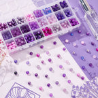 PH PandaHall 720pcs 8mm Purple Glass Beads 24 Color Round Bracelet Beads Loose Crystal Beads Craft Beads Bulk for Friendship Bracelet Earring Necklace Jewelry Making Halloween Christmas Tree Ornament